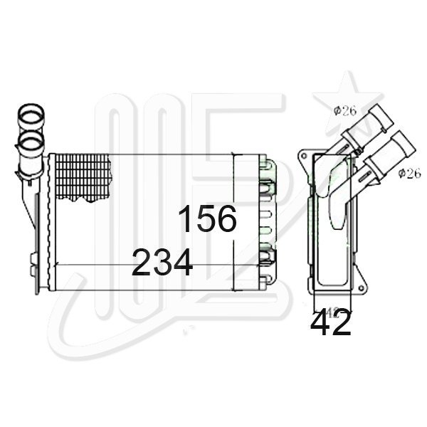 RADIADOR CALEFACCION IMP.ALUM.PEUG.306 T/BEHR