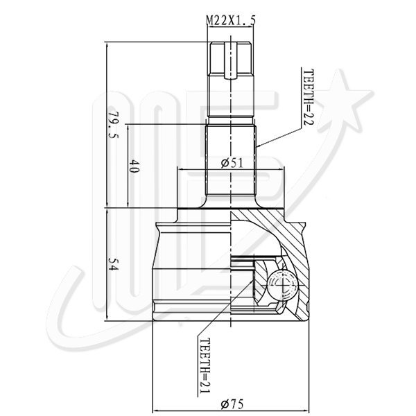 JHC08120BE.jpg KIT HOMOCINETICA FIAT-IDEA/PUNTO II/STILO/206