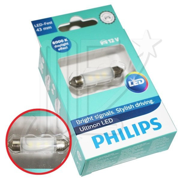 LAMPARA PHILIPS 12V FESTOON 43mm 11864 LED**