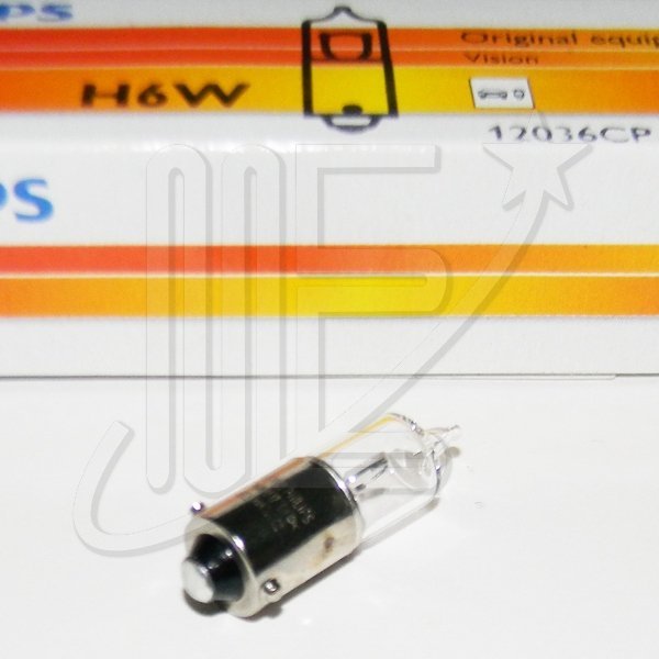 LP12036.jpg LAMPARA PHILIPS H6W 12V 6W BAX9s CP**