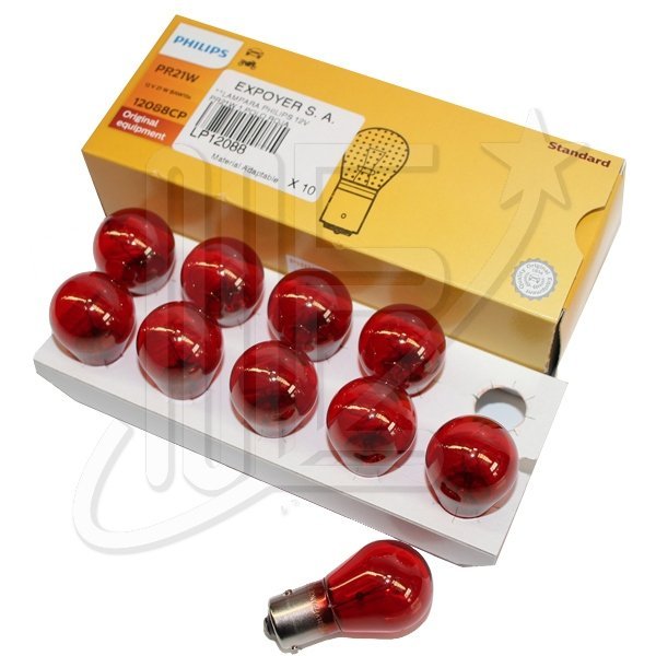 LAMPARA PHILIPS 12V PR21W 1 POLO ROJA**