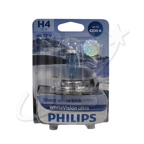 LP12342WVUB1.jpg LAMPARA PHILIPS H4 WhiteVision Ultra P43T-38 60/55