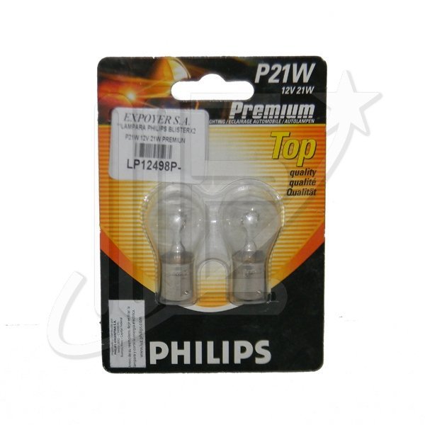 LAMPARA PHILIPS BLISTER X 2 LAMPAR P21W 12V 21W**