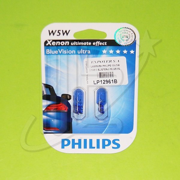 LAMPARA PHILIPS 12V.5W 2.1X9.5 BLISTERx2 WVU